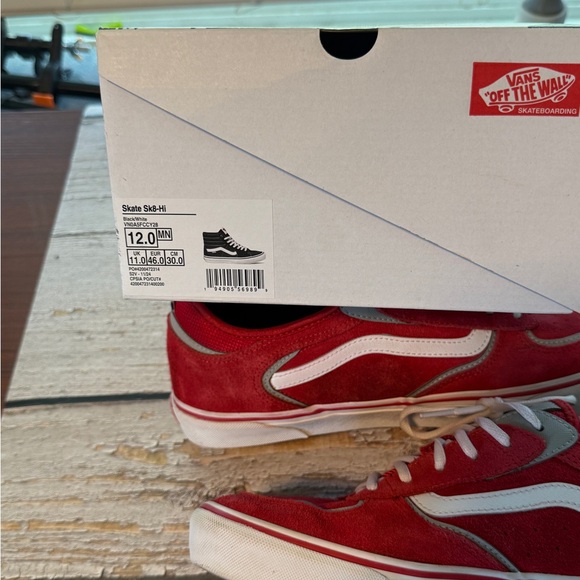 Vans Rowley Skate Shoes Men 12 Red Suede White Classic NIB Pro Model Rare - Picture 8 of 9